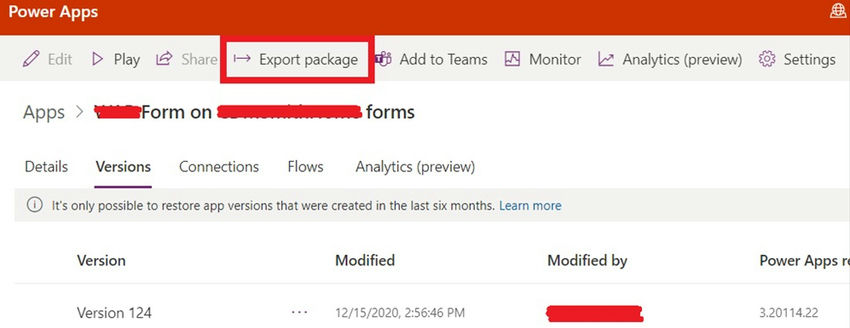 Export package